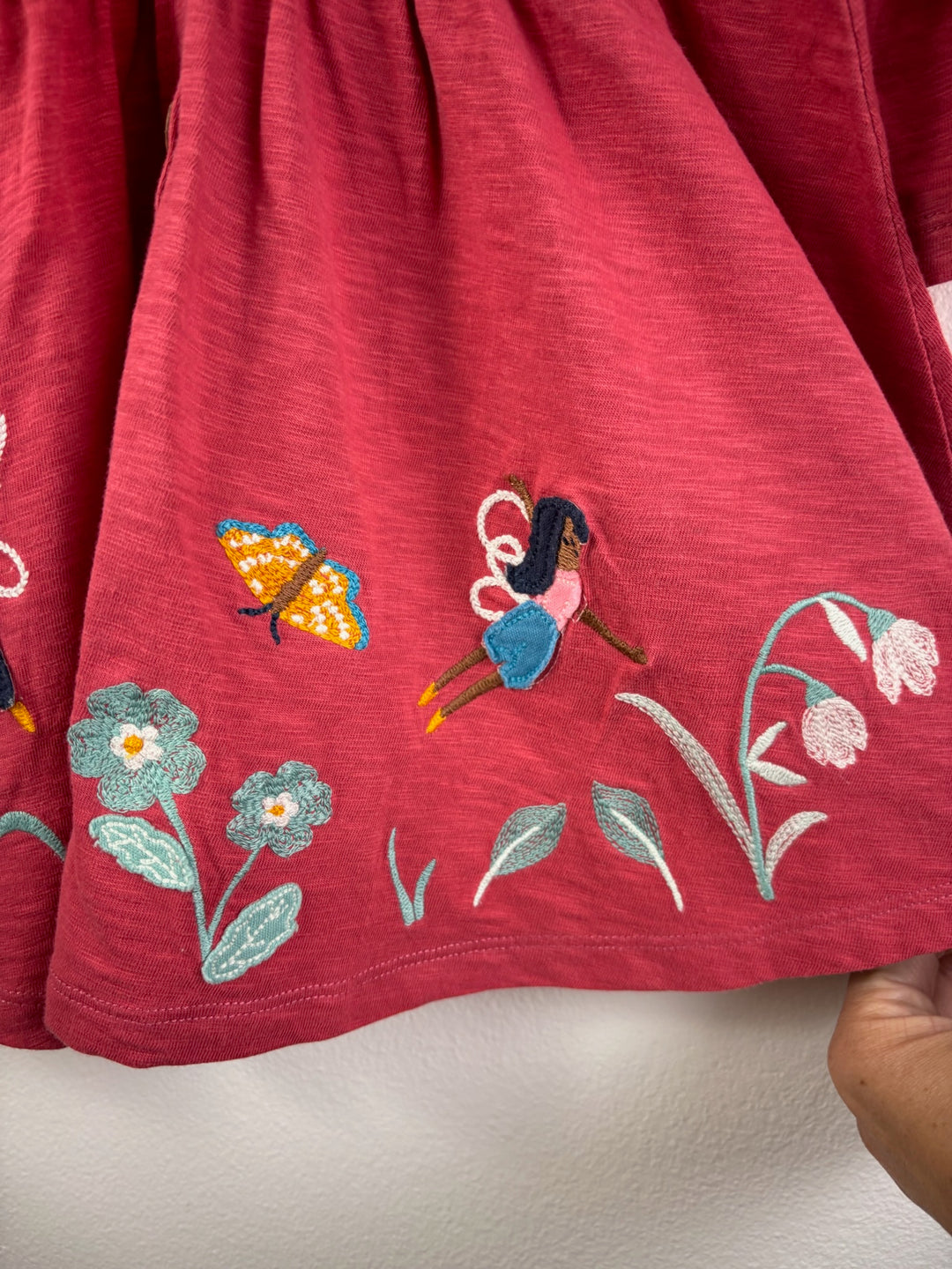 Frugi Coral Pink Embroidered Dress 18-24 Months-Dresses-Second Snuggle Preloved