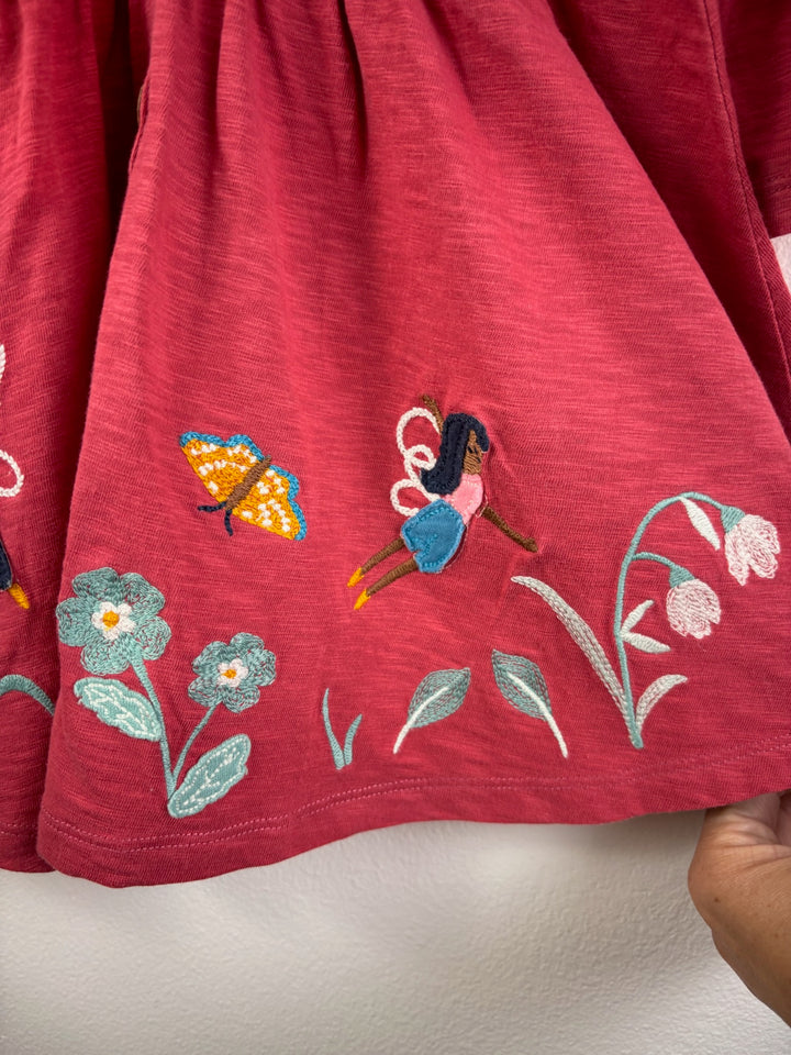 Frugi Coral Pink Embroidered Dress 18-24 Months-Dresses-Second Snuggle Preloved