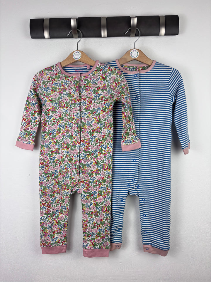 Boden Floral and Stripe Sleepsuits 12-18 Months-Rompers-Second Snuggle Preloved