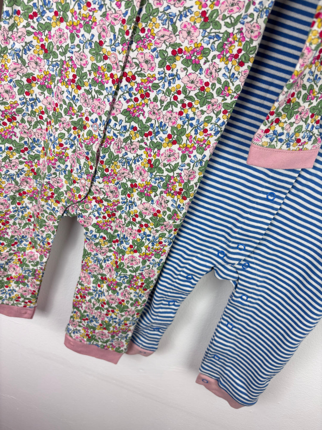Boden Floral and Stripe Sleepsuits 12-18 Months-Rompers-Second Snuggle Preloved