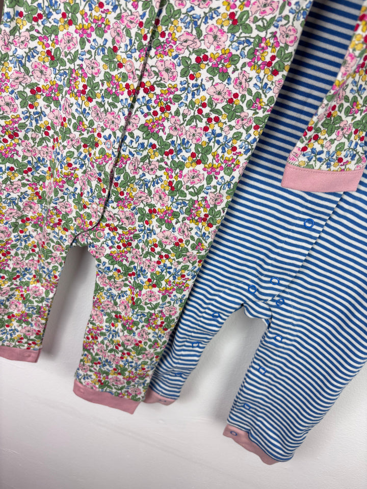 Boden Floral and Stripe Sleepsuits 12-18 Months-Rompers-Second Snuggle Preloved