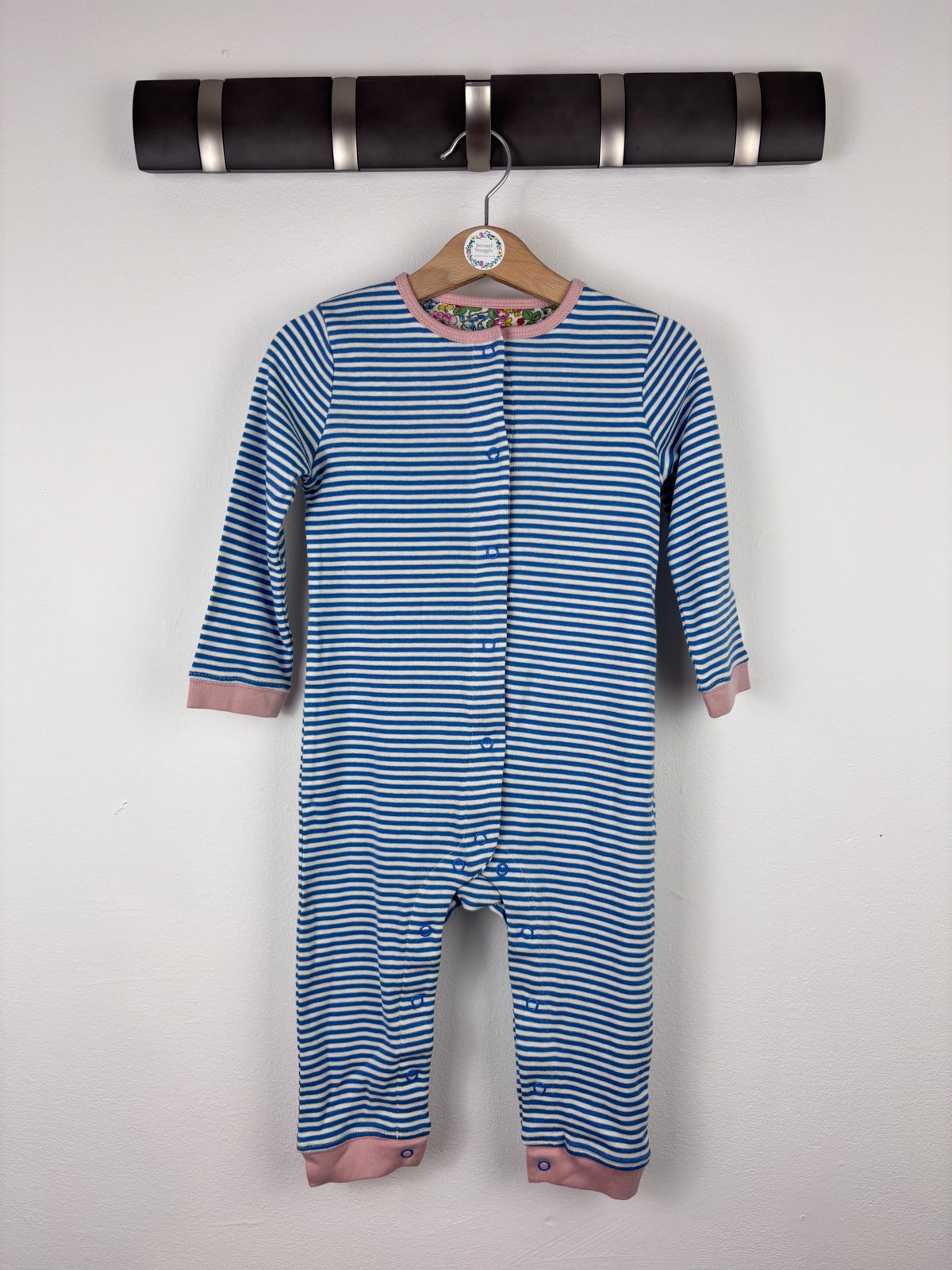 Boden Blue Stripe Sleepsuit-Rompers-Second Snuggle Preloved
