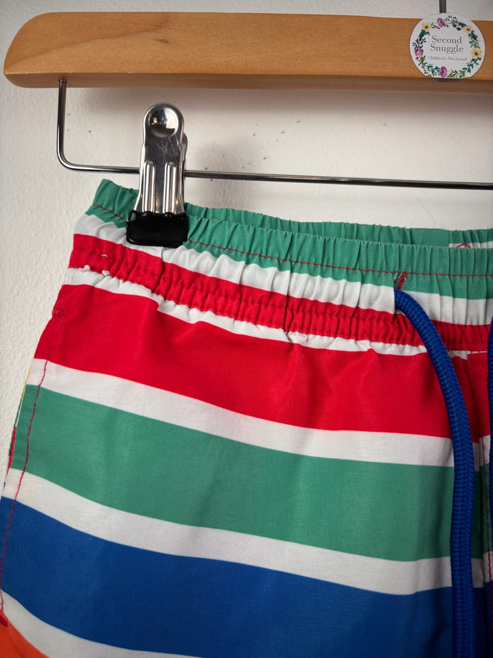 Toby Tiger Rainbow Stripe Swim Shorts 6-7 Years UPF 50+-Shorts-Second Snuggle Preloved