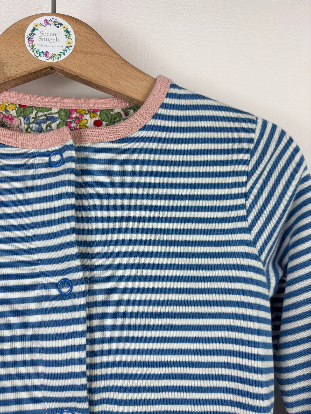 Boden Blue Stripe Sleepsuit-Rompers-Second Snuggle Preloved