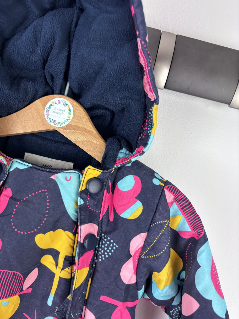 M&S Colourful Padded Pramsuit 3-6 Months-Snow Suits-Second Snuggle Preloved