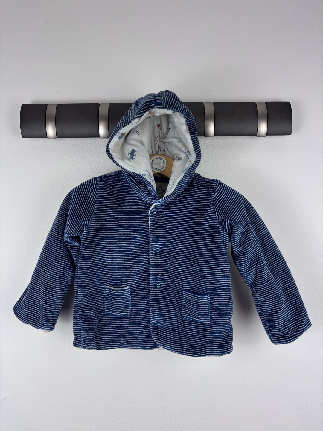 M&S Blue Hooded Jacket 9-12 Months-Jackets-Second Snuggle Preloved