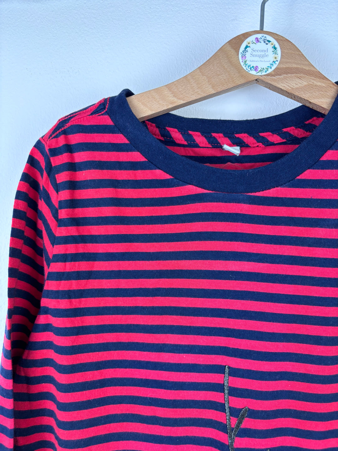Joules Reindeer Stripe Top 7 Years-Tops-Second Snuggle Preloved