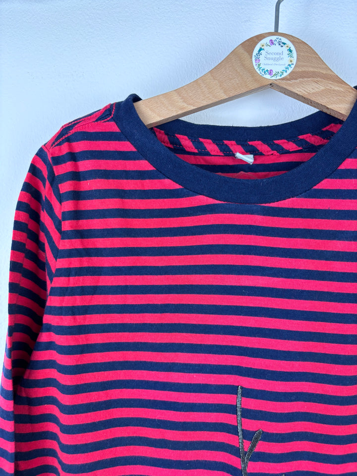 Joules Reindeer Stripe Top 7 Years-Tops-Second Snuggle Preloved