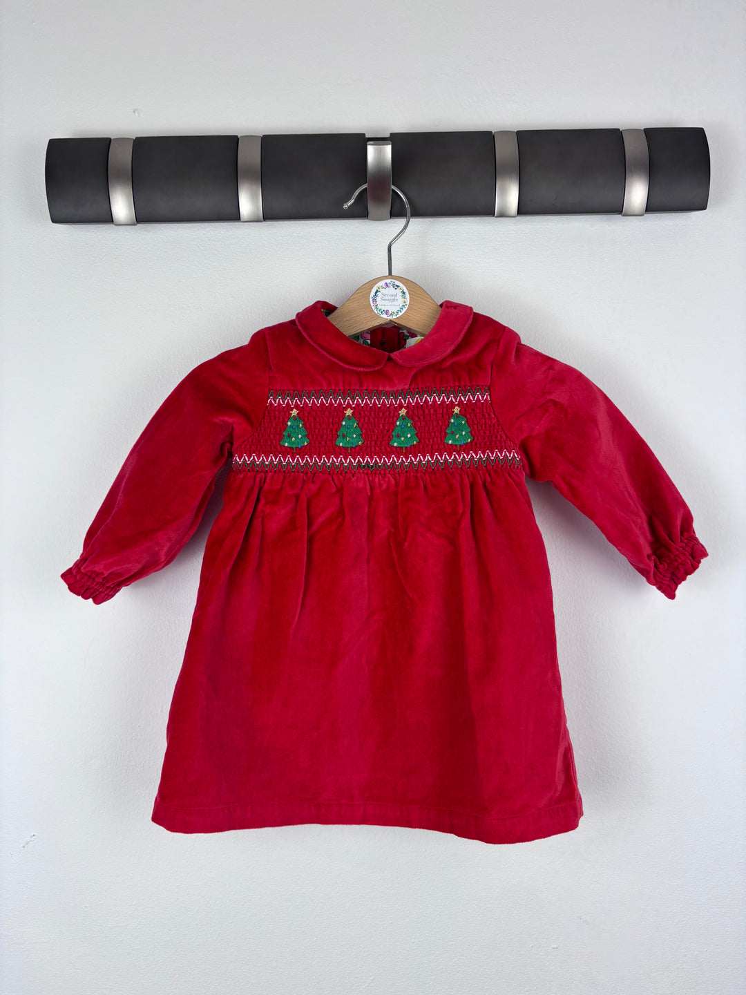 Baby Boden Christmas Smocked Dress 3-6 Months-Dresses-Second Snuggle Preloved