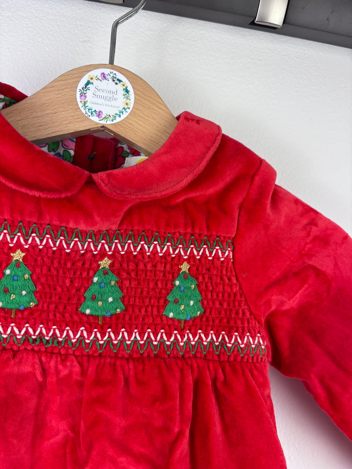 Baby Boden Christmas Smocked Dress 3-6 Months-Dresses-Second Snuggle Preloved