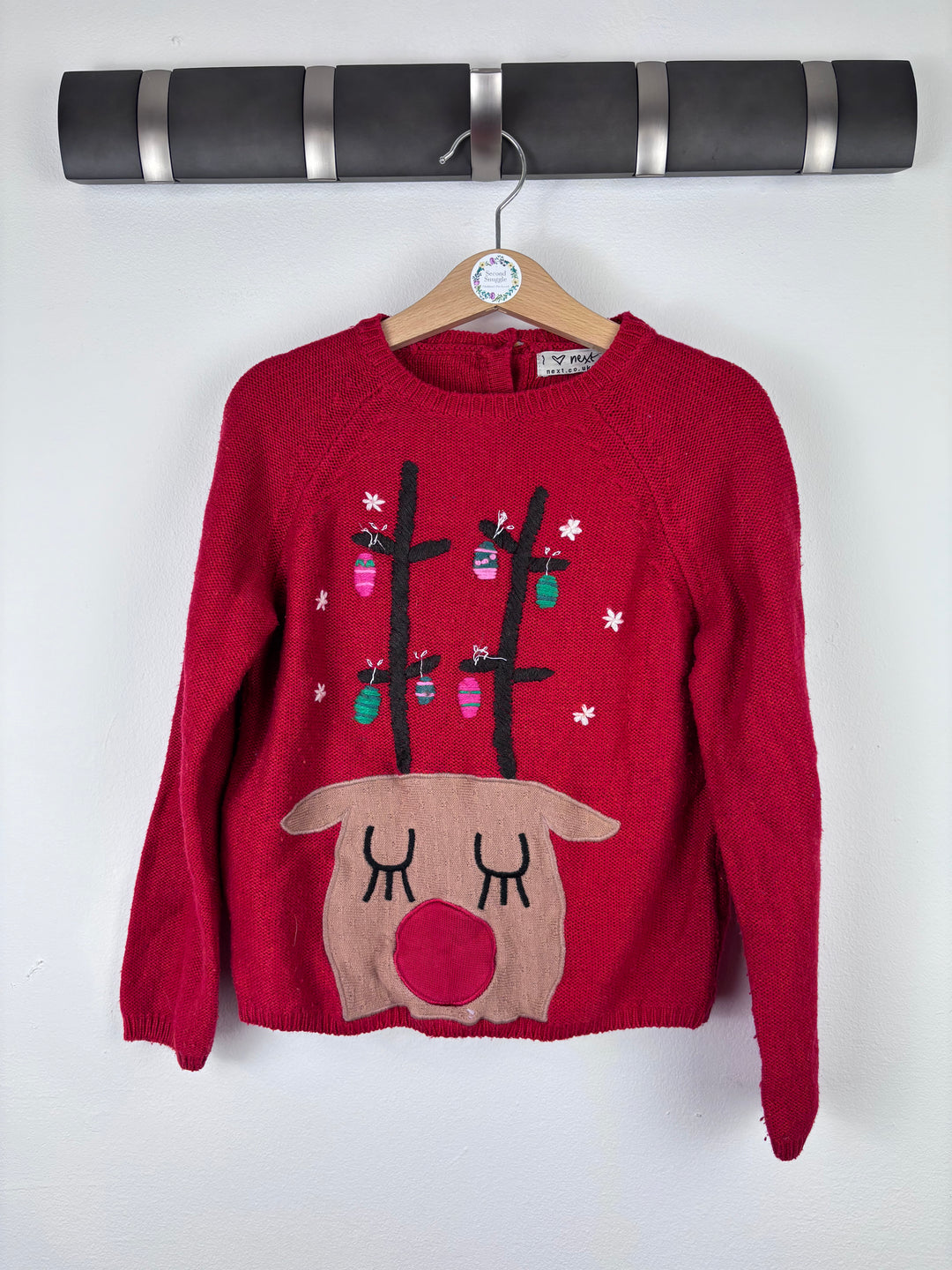 Next Reindeer Antlers Christmas Jumper 5-6 Years-Jumpers-Second Snuggle Preloved