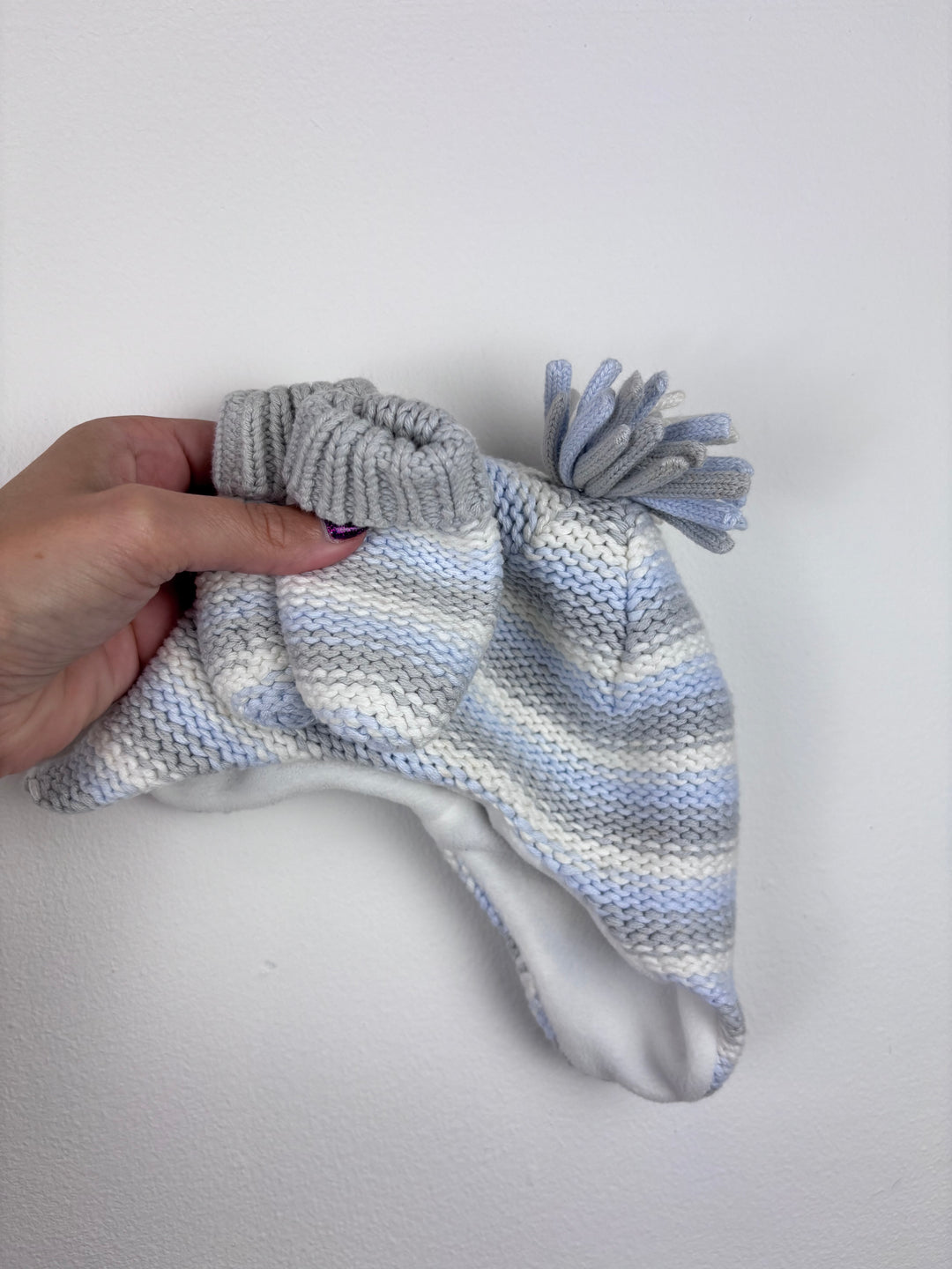 Next Knitted Hat And Mittens 0-3 Months-Hats-Second Snuggle Preloved