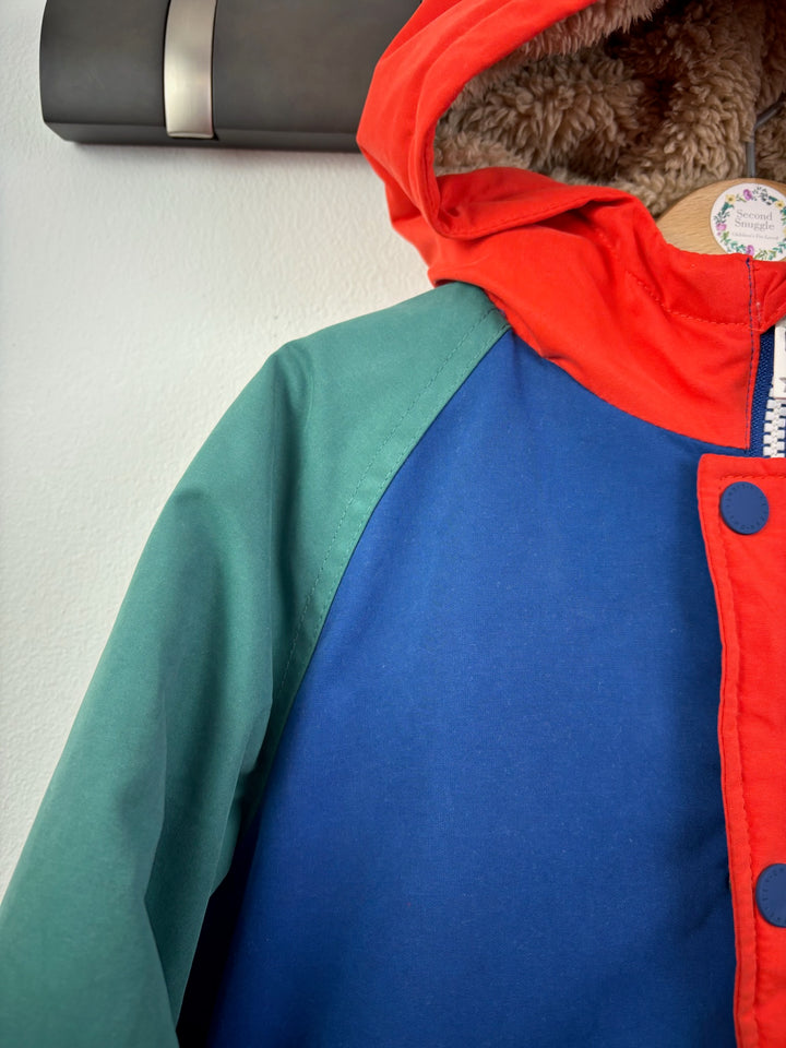 Next Colour Block Borg Lined Winter Coat 4-5 Years-Coats-Second Snuggle Preloved