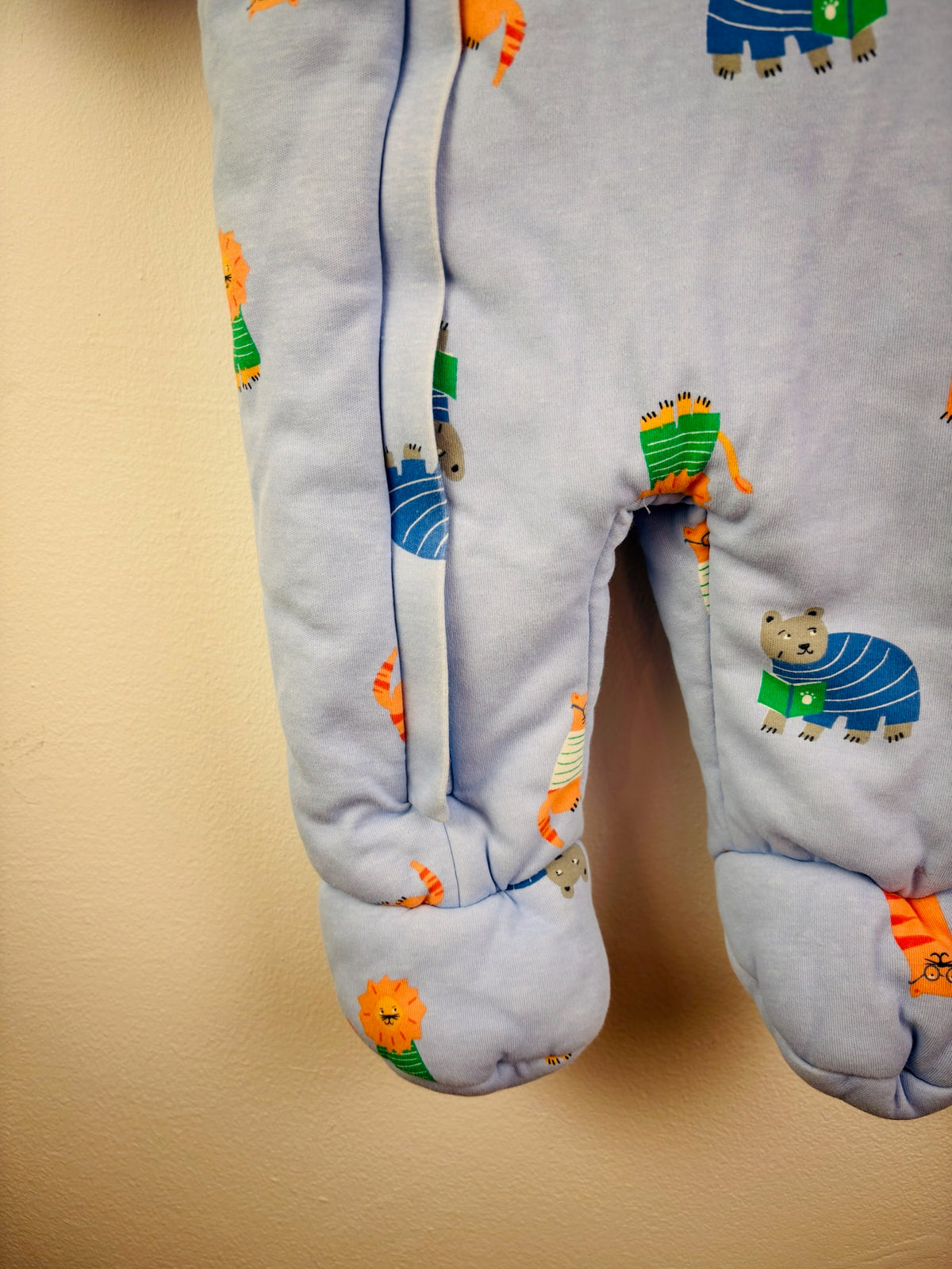 Joules Blue Animal Print Padded Pramsuit 3-6 Months-Pramsuits-Second Snuggle Preloved