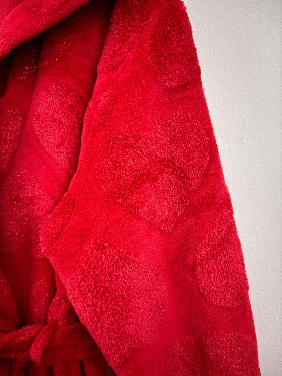 M&S Red Heart Hooded Dressing Gown 7-8 Years-Dressing Gown-Second Snuggle Preloved
