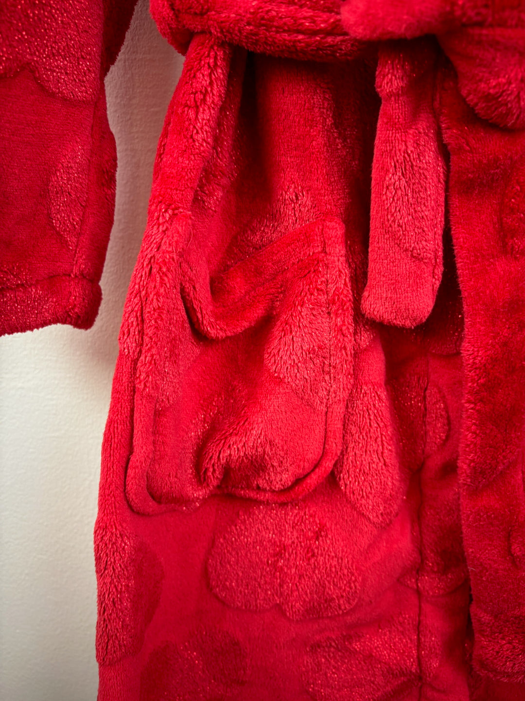 M&amp;S Red Heart Hooded Dressing Gown 7-8 Years-Dressing Gown-Second Snuggle Preloved