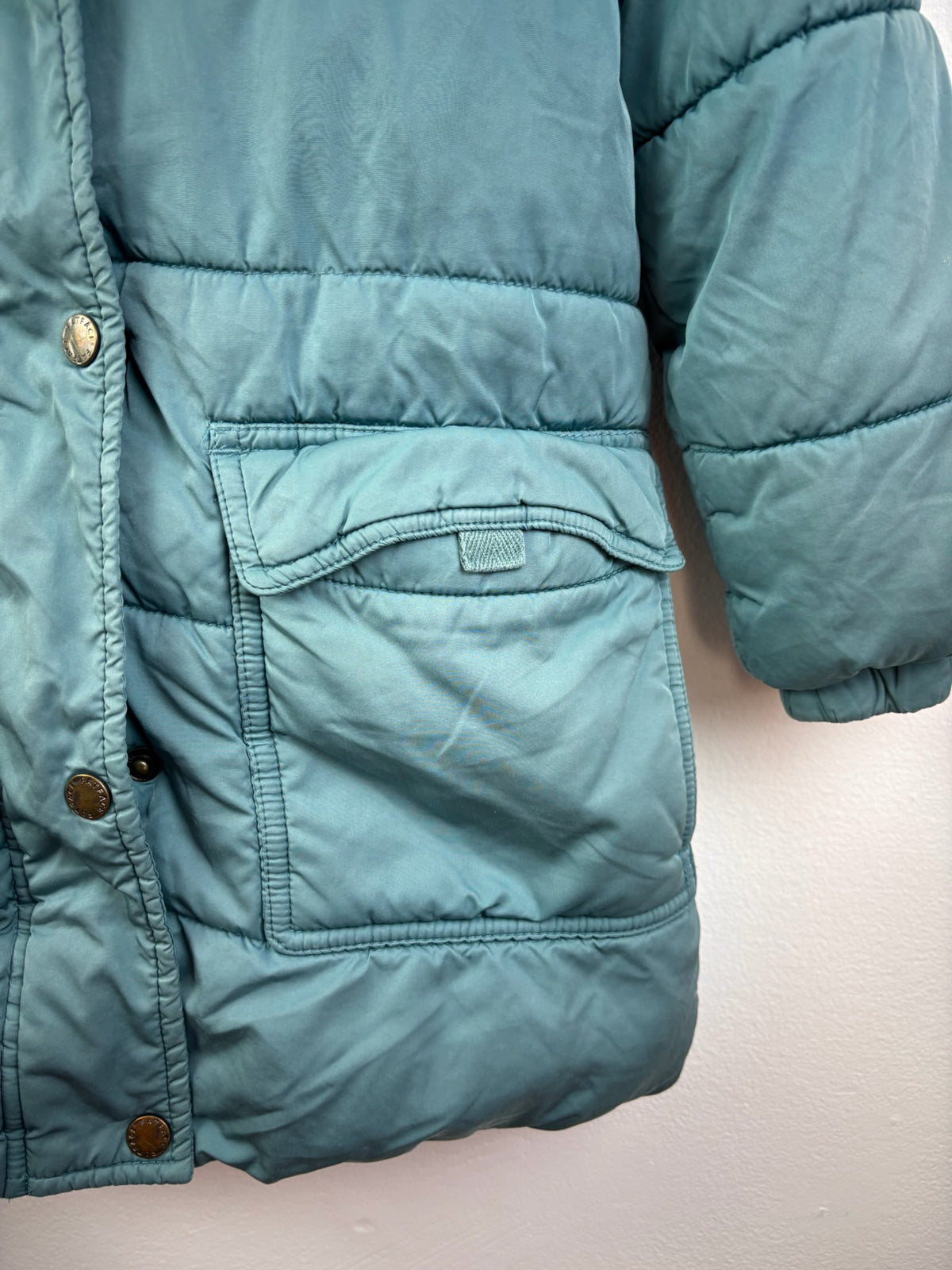 Fat Face Blue Padded Faux Fur Hood Parka Coat 7-8 Years-Coats-Second Snuggle Preloved