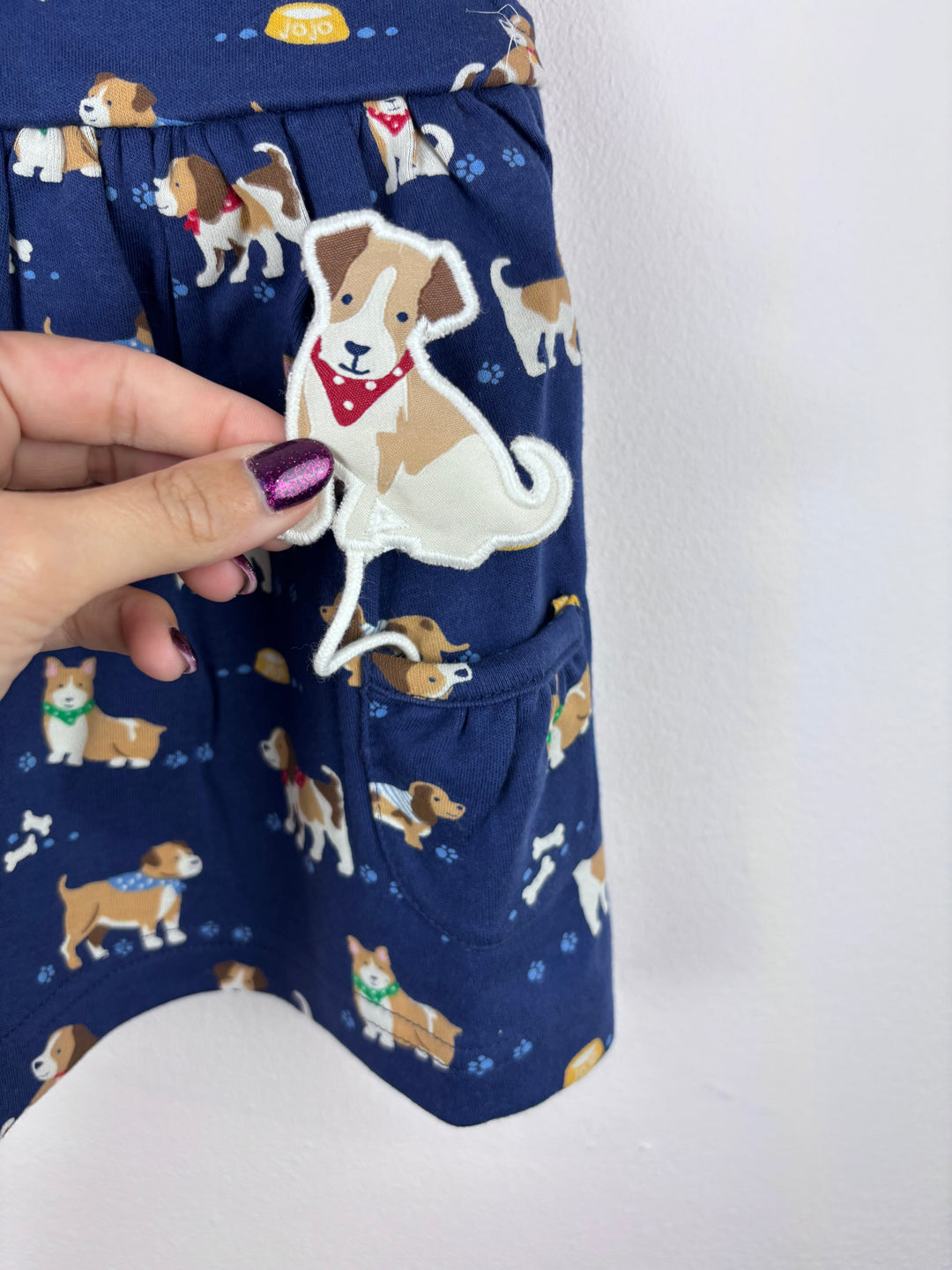 JoJo Maman Bebe Dog Print Dress Various Sizes-Dresses-Second Snuggle Preloved