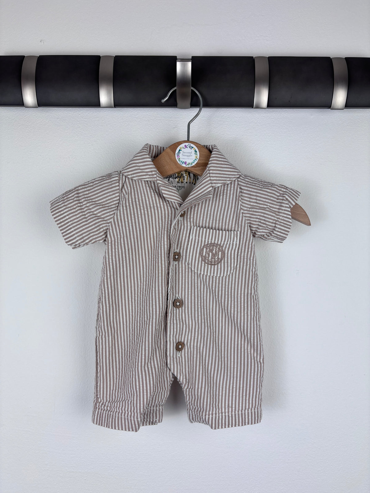 Fred & Flo Stripe Romper Newborn-Rompers-Second Snuggle Preloved