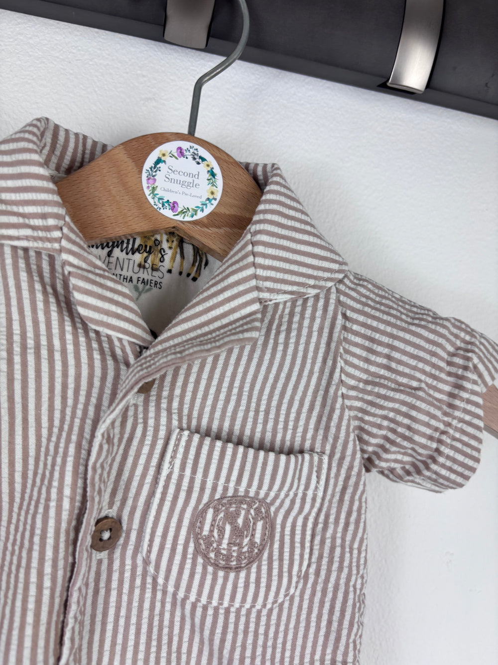 Fred & Flo Stripe Romper Newborn-Rompers-Second Snuggle Preloved