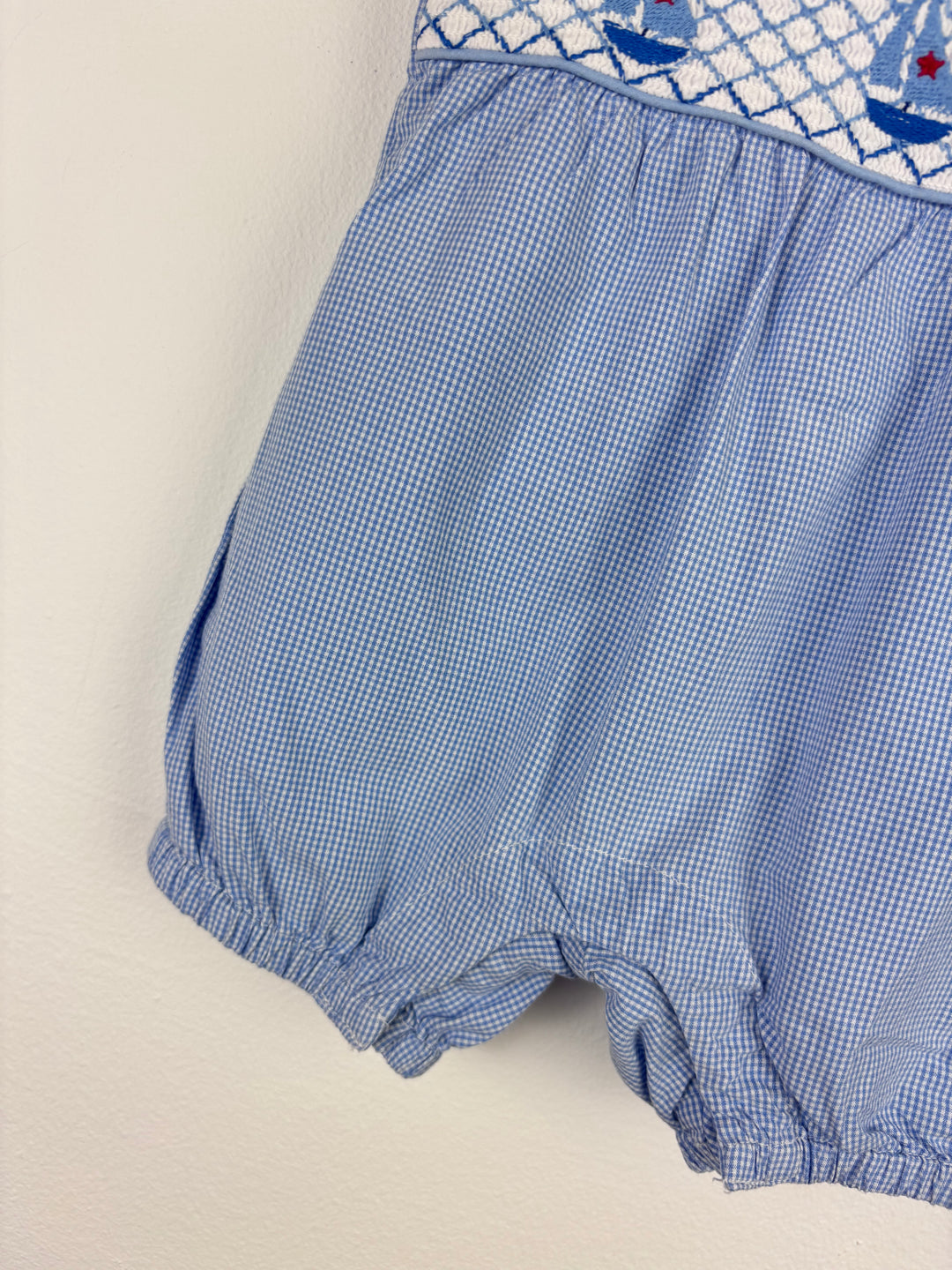 JoJo Maman Bébé Blue Sailboat Romper 0-3 Months-Rompers-Second Snuggle Preloved