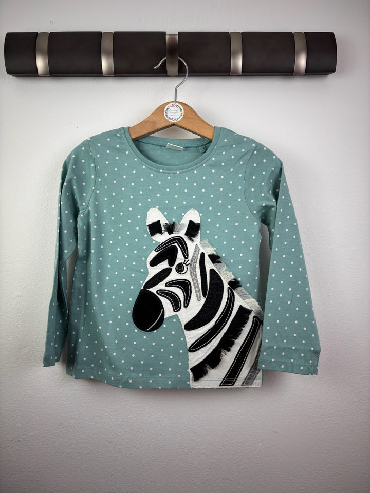 Next Green Zebra Appliqué Long Sleeve Top 2-3 Years