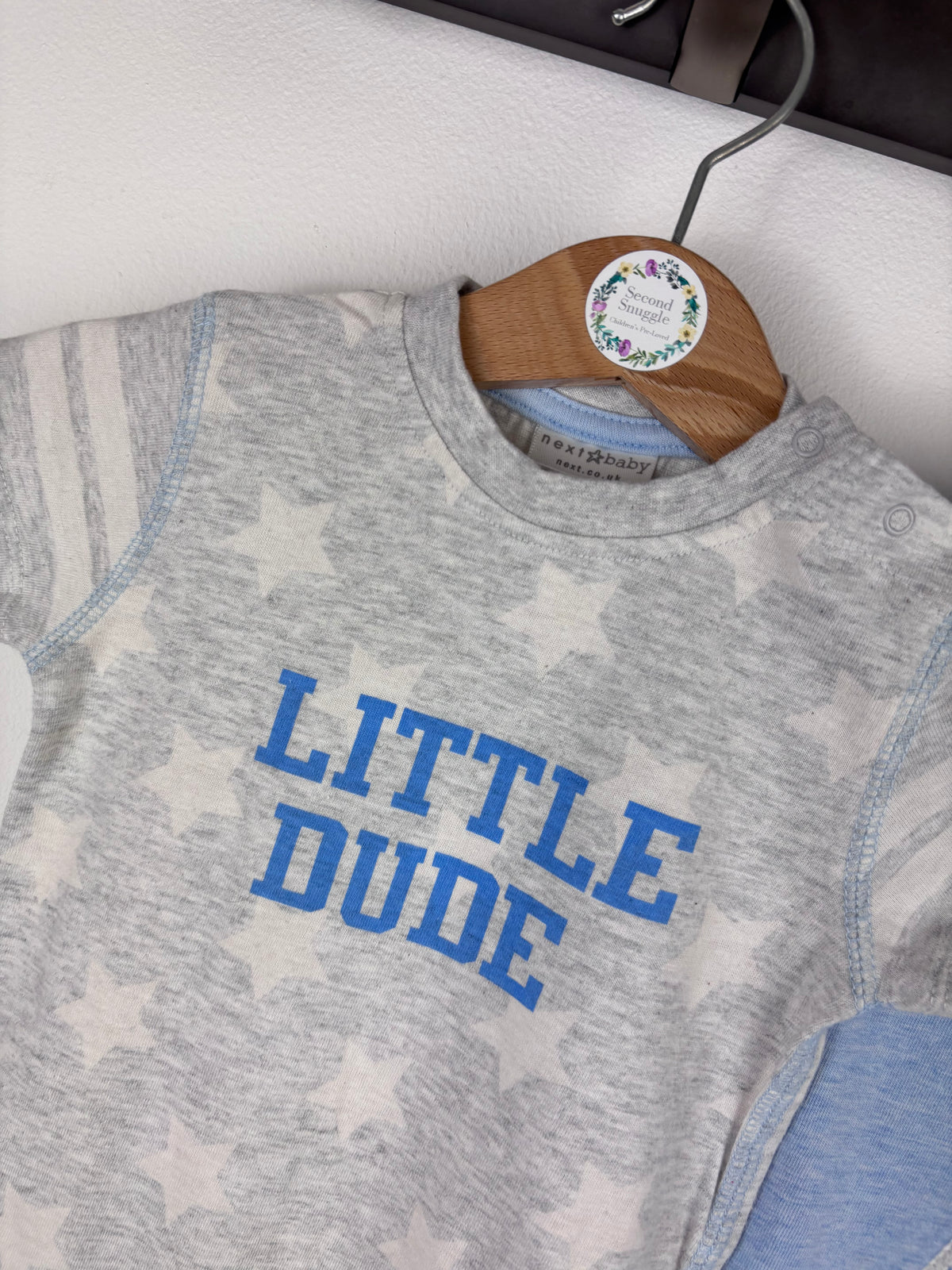 Next Blue and Grey Rompers 2 Pack Up To 3 Months-Rompers-Second Snuggle Preloved