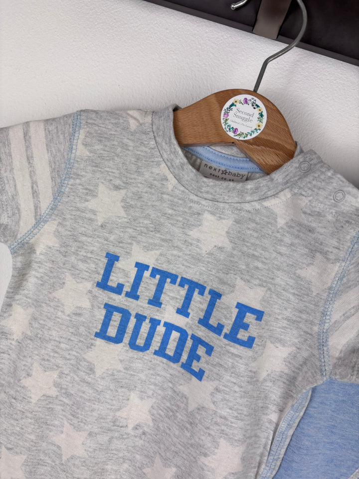 Next Blue and Grey Rompers 2 Pack Up To 3 Months-Rompers-Second Snuggle Preloved