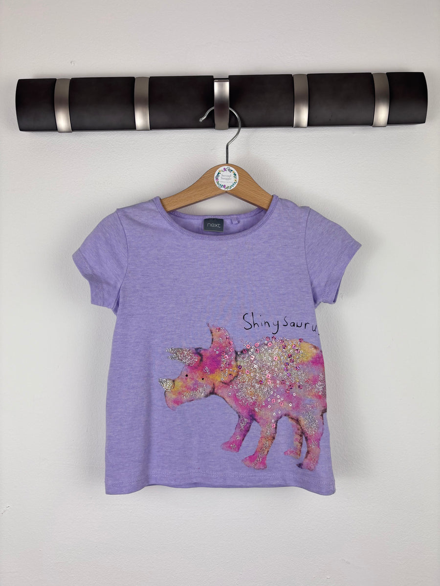 Next Purple Dinosaur T Shirt 12-18 Months-Tops-Second Snuggle Preloved