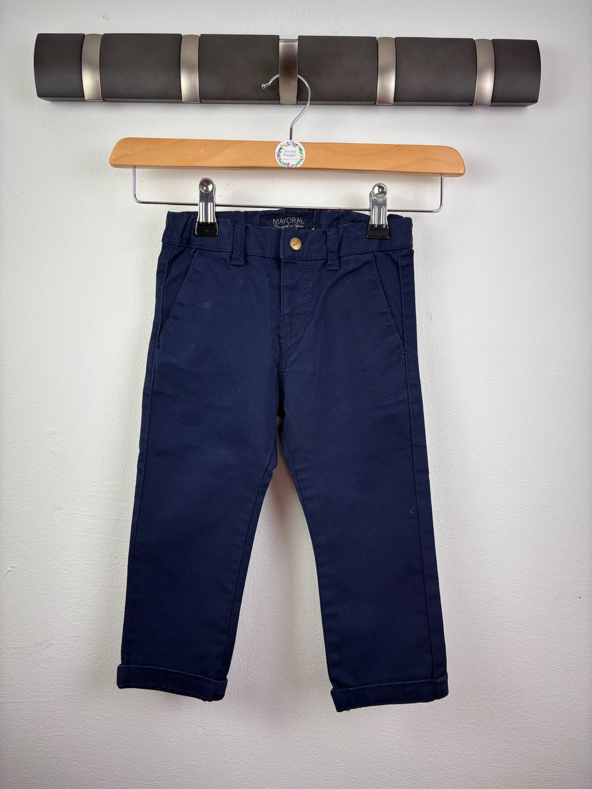 Mayoral Navy Chino Trousers 12-18 Months-Trousers-Second Snuggle Preloved