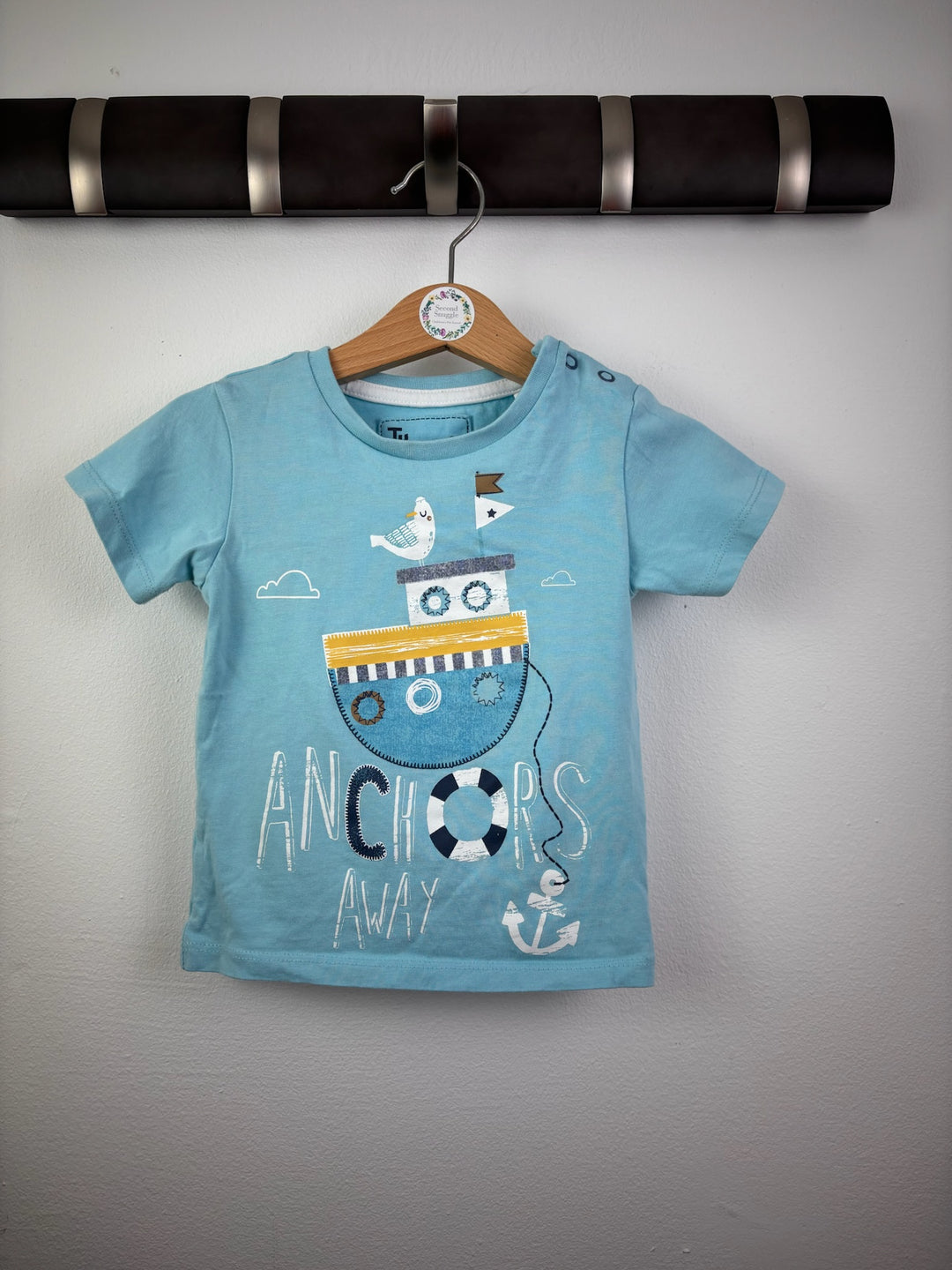 Tu Blue Anchors Away Boat T-Shirt 9-12 Months-Tops-Second Snuggle Preloved