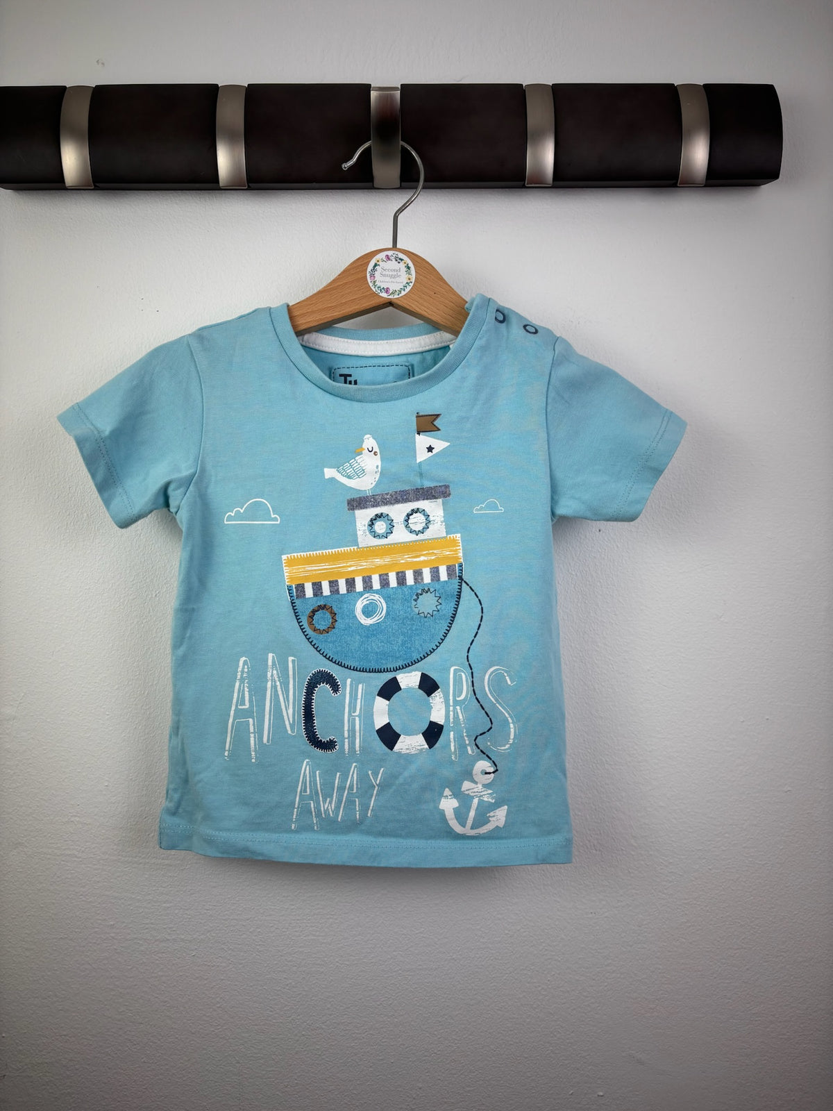 Tu Blue Anchors Away Boat T-Shirt 9-12 Months-Tops-Second Snuggle Preloved