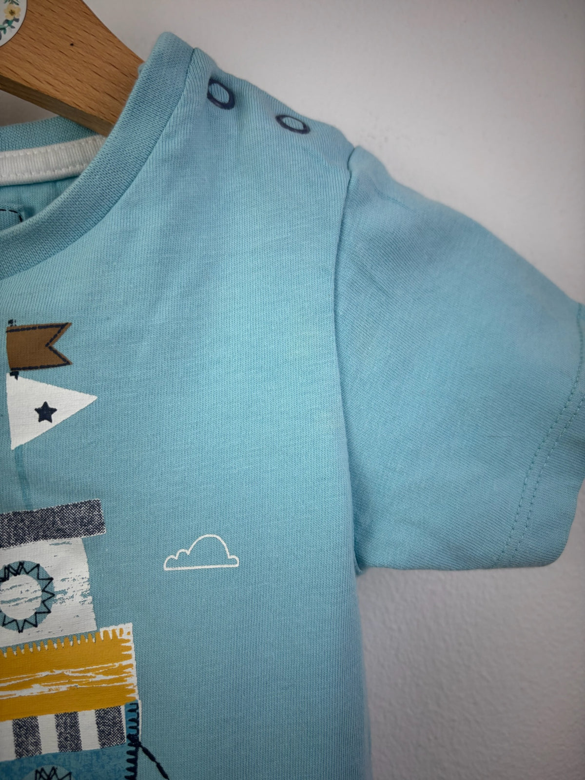 Tu Blue Anchors Away Boat T-Shirt 9-12 Months-Tops-Second Snuggle Preloved