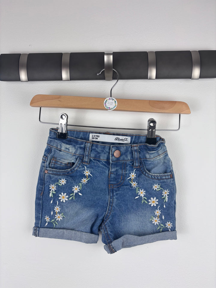 Denim Co Flower Shorts 2-3 Years-Shorts-Second Snuggle Preloved
