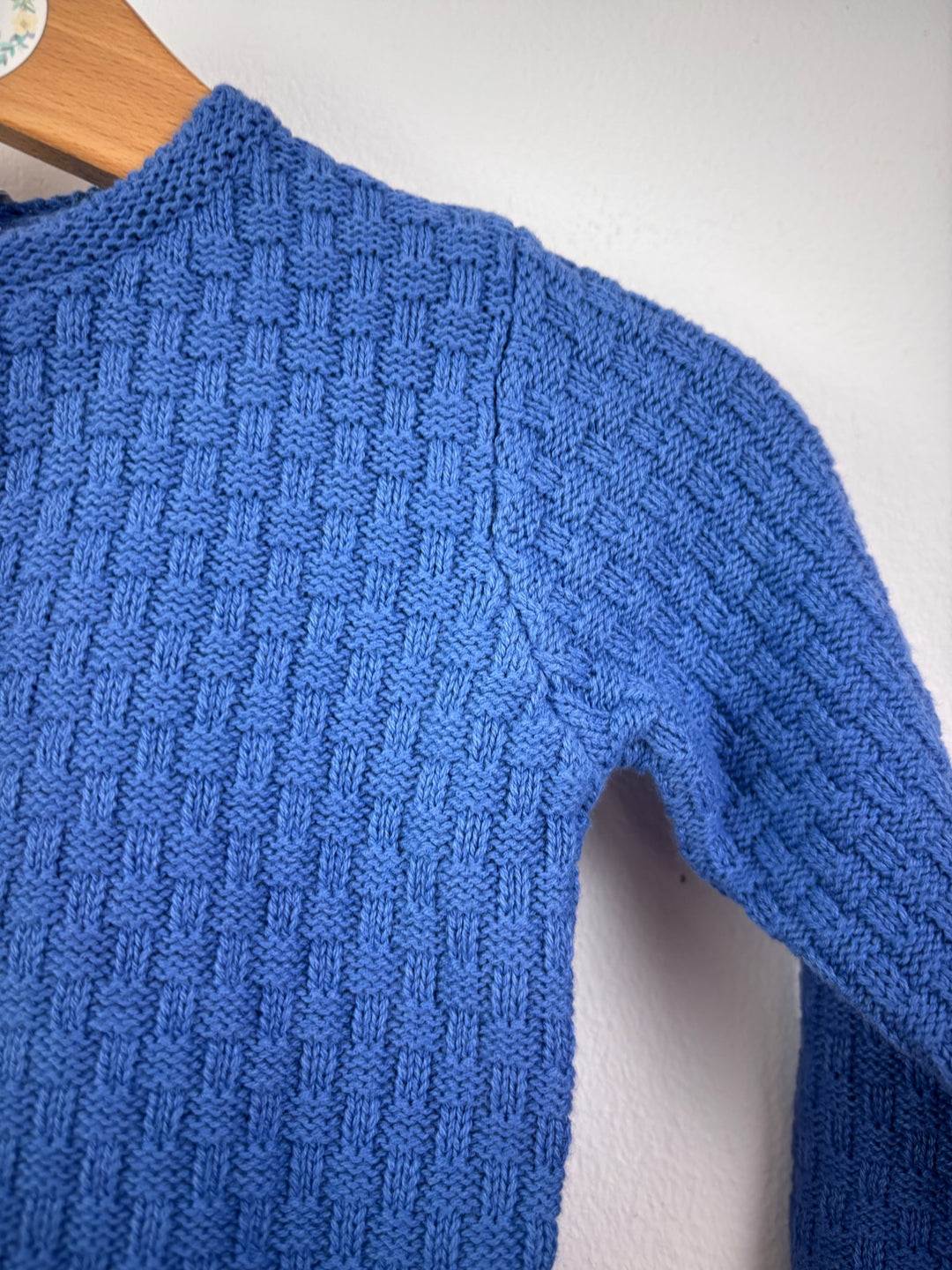 Blue Textured Knit Cardigan 6 Months-Cardigans-Second Snuggle Preloved