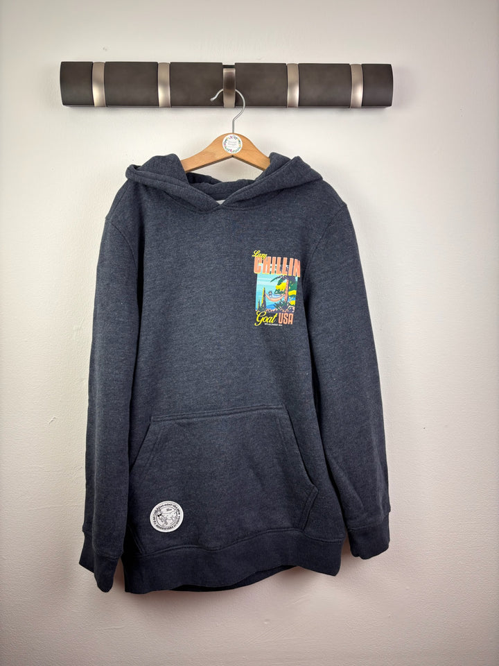 GOAT USA Grey Lazy Chillin Hoodie 8-10 Years-Hoodies-Second Snuggle Preloved