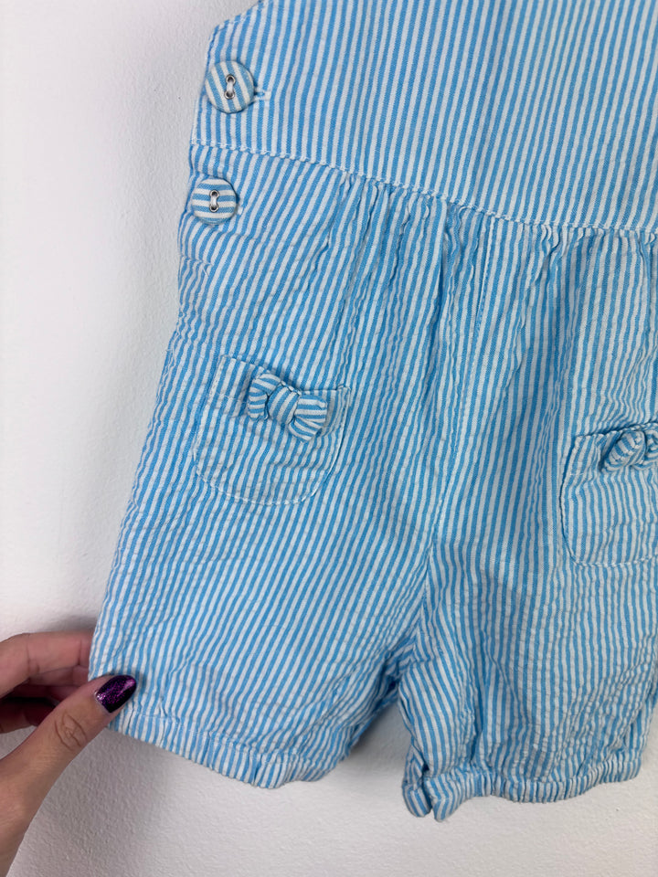JoJo Maman Bebe Blue Stripe Romper 3-6 Months-Rompers-Second Snuggle Preloved