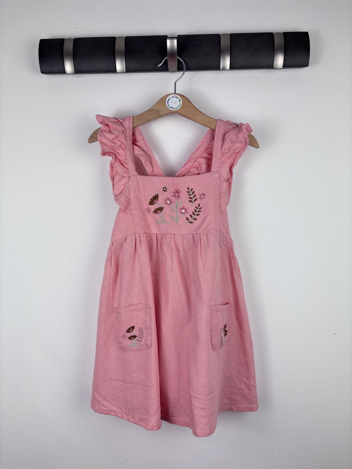 Next Pink Embroidered Pinafore Dress 2-3 Years-Dresses-Second Snuggle Preloved