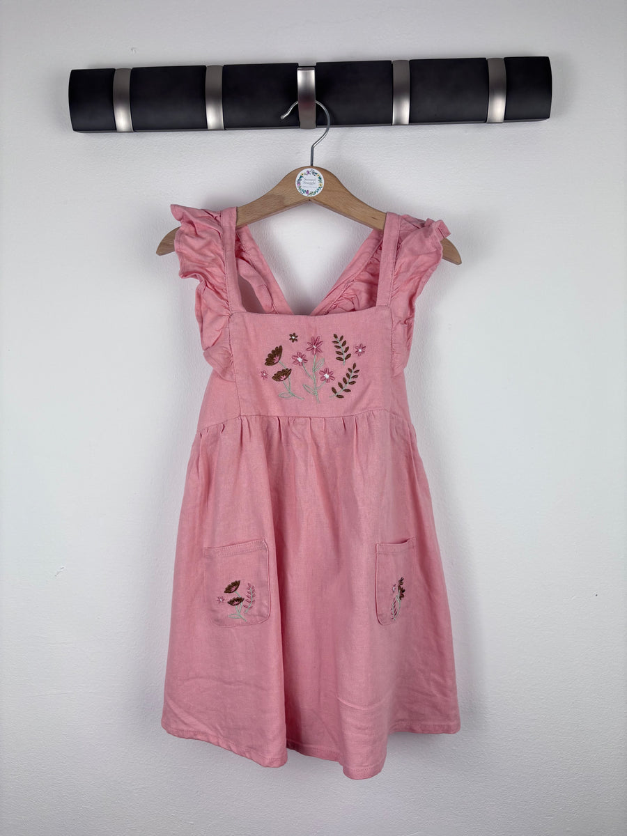 Next Pink Embroidered Pinafore Dress 2-3 Years-Dresses-Second Snuggle Preloved