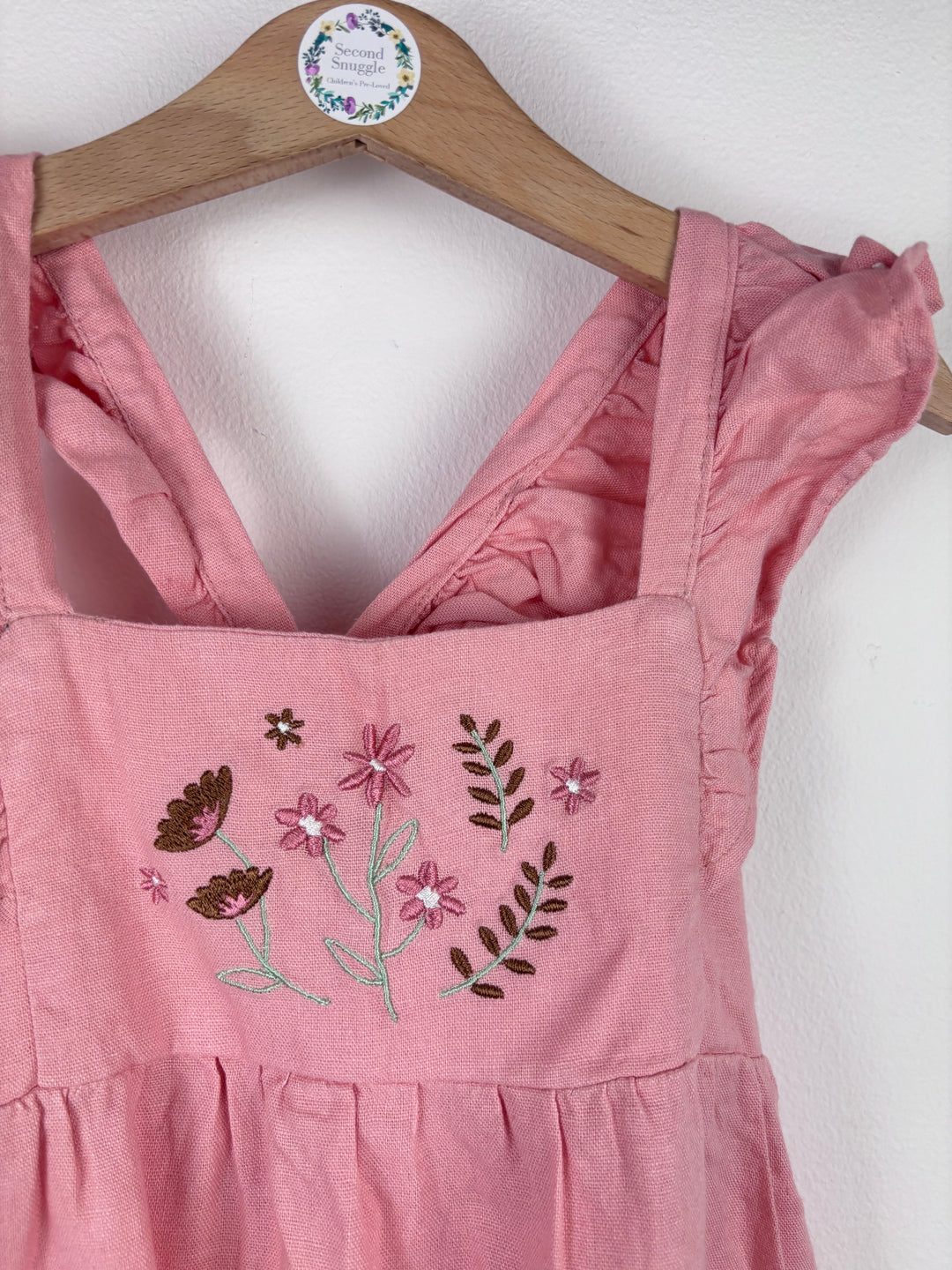 Next Pink Embroidered Pinafore Dress 2-3 Years-Dresses-Second Snuggle Preloved