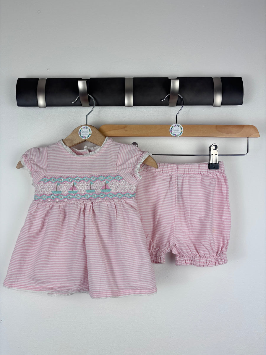 Next Pink Stripe Dress and Bloomer Set 3-6 Months-Dresses-Second Snuggle Preloved