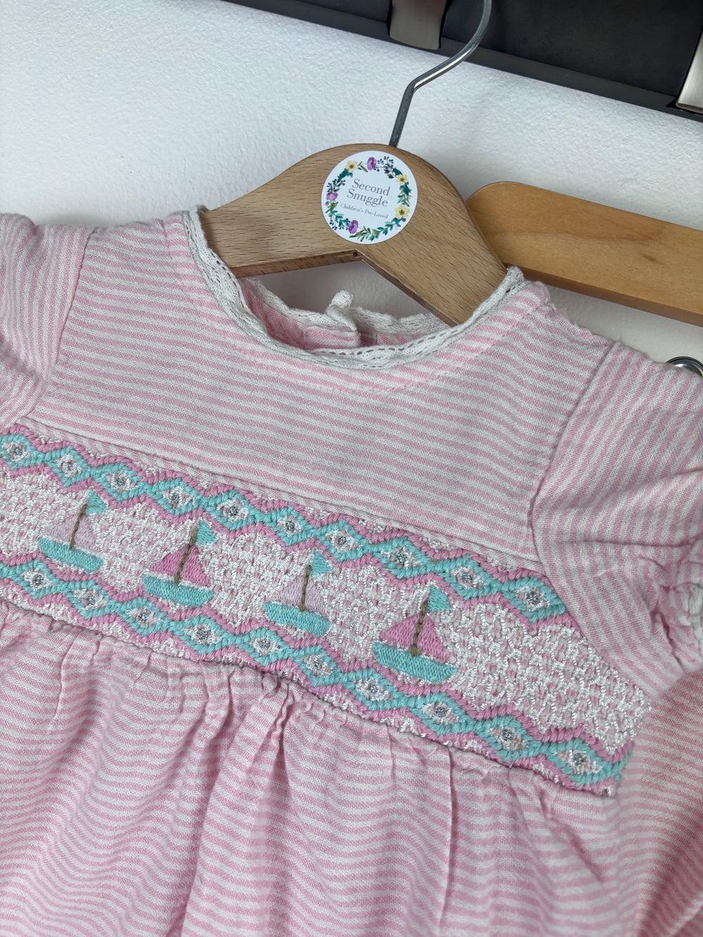 Next Pink Stripe Dress and Bloomer Set 3-6 Months-Dresses-Second Snuggle Preloved