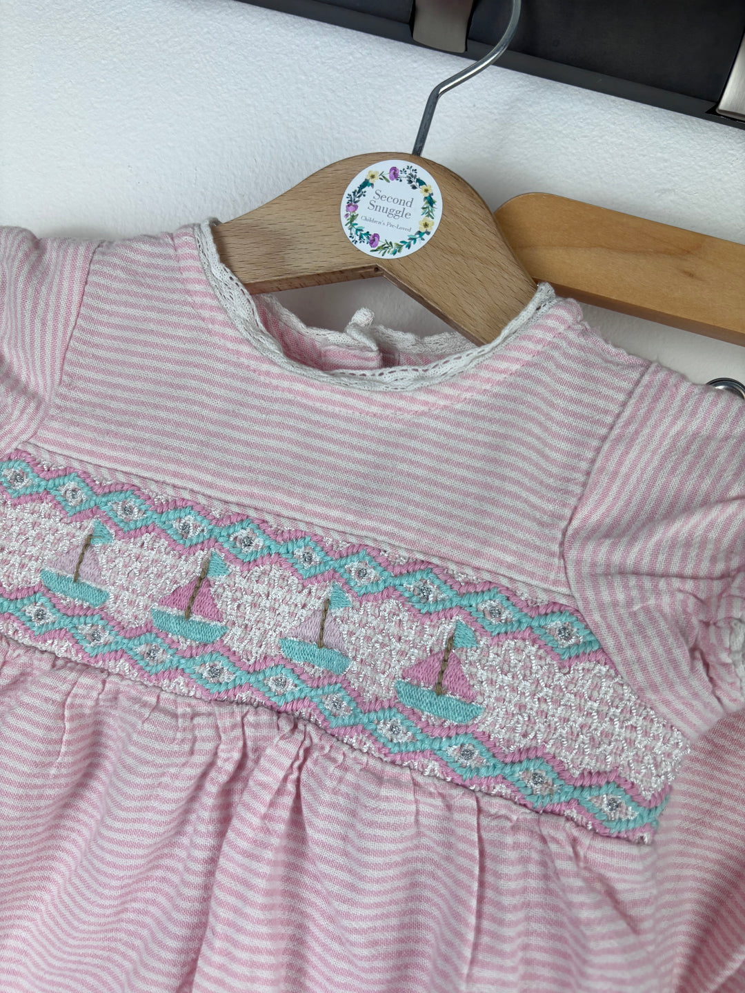 Next Pink Stripe Dress and Bloomer Set 3-6 Months-Dresses-Second Snuggle Preloved