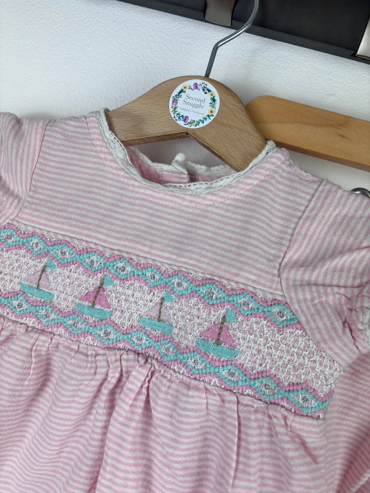 Next Pink Stripe Dress and Bloomer Set 3-6 Months-Dresses-Second Snuggle Preloved