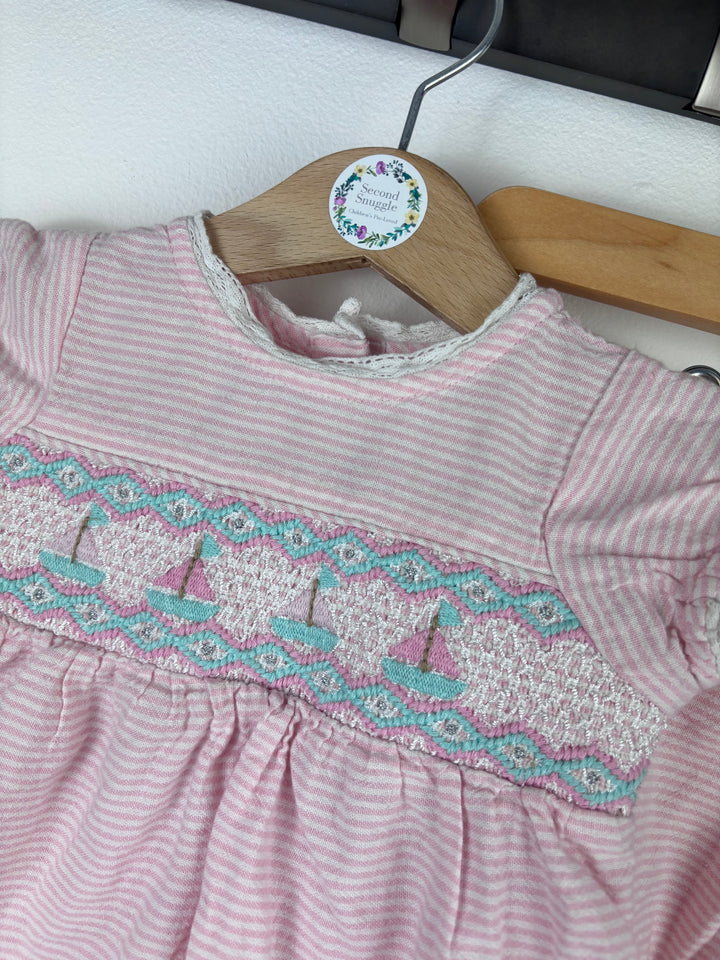 Next Pink Stripe Dress and Bloomer Set 3-6 Months-Dresses-Second Snuggle Preloved