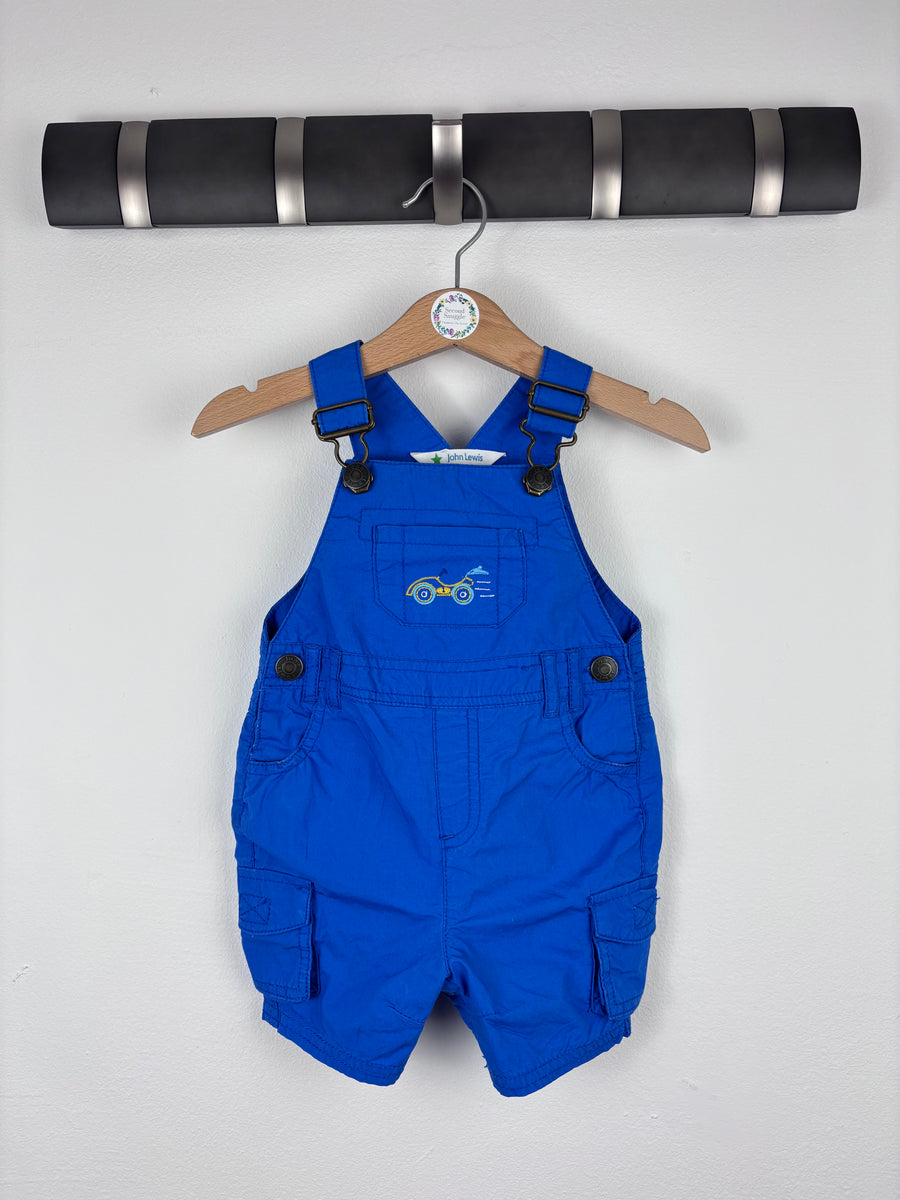 John Lewis Blue Dungaree Shorts 6-9 Months-Dungarees-Second Snuggle Preloved