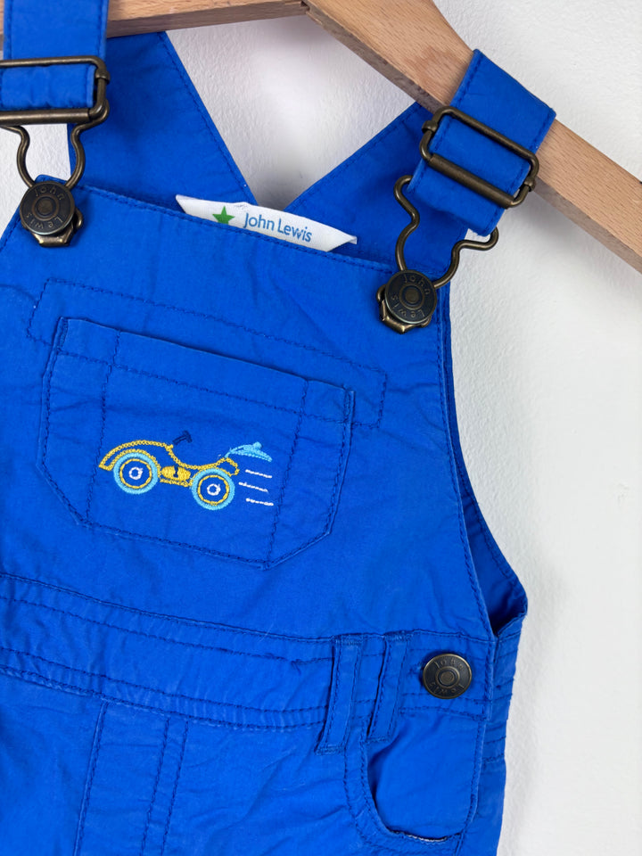 John Lewis Blue Dungaree Shorts 6-9 Months-Dungarees-Second Snuggle Preloved