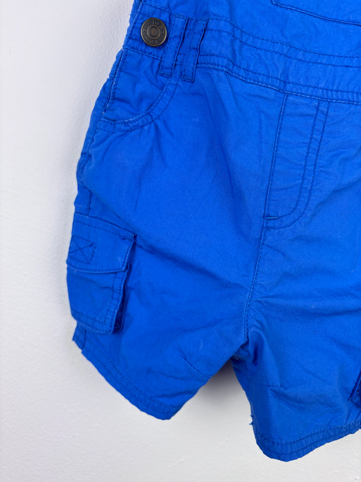 John Lewis Blue Dungaree Shorts 6-9 Months-Dungarees-Second Snuggle Preloved