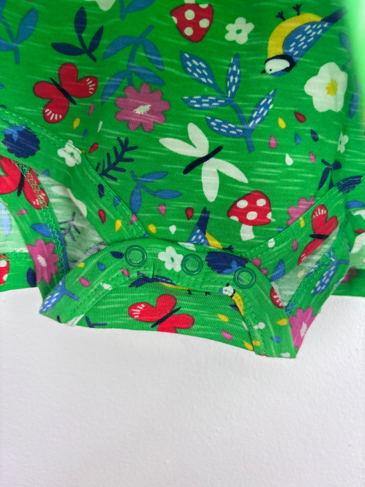 Frugi Green Woodland Print Dress 3-6 Months-Dresses-Second Snuggle Preloved