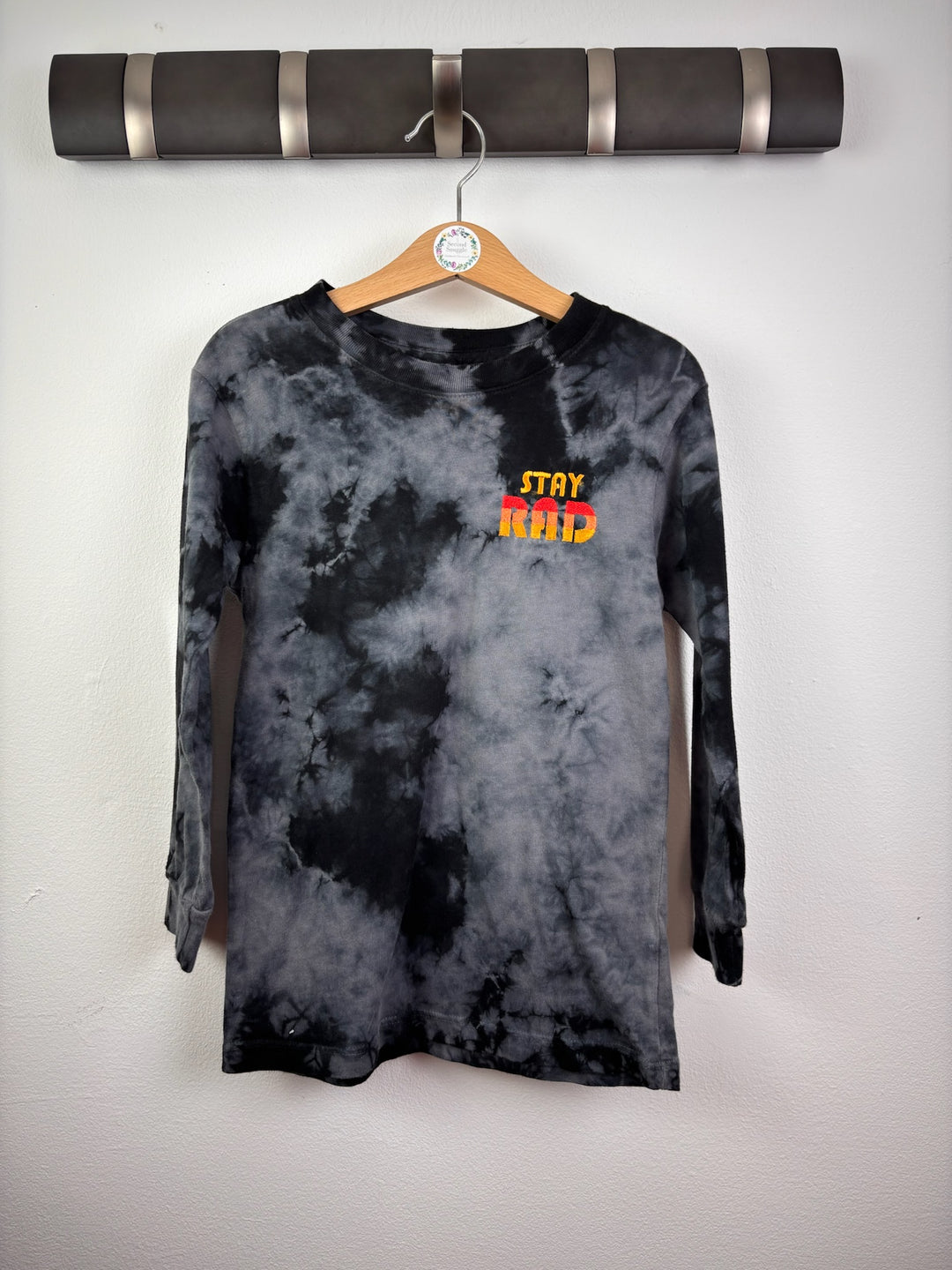Tiny Whales Black Grey Tie Dye Stay Rad Top 4 Years-Tops-Second Snuggle Preloved